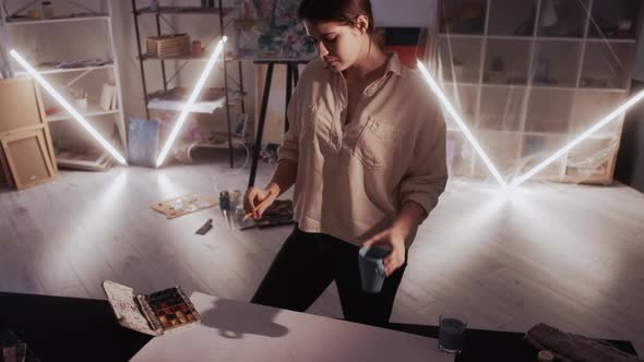 Female Artist Work Pause Creative Process