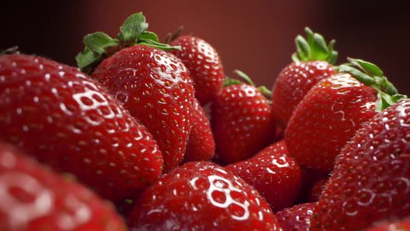 Dolly Zoom To the Fresh Ripe Strawberries, Cooking Strawberry, Food Macro Shooting, Full Prores HQ