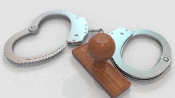 THEFT Stamp and Handcuffs