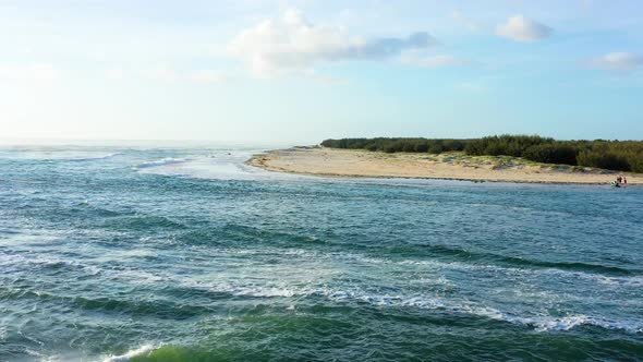 Aerial view of Bribie Island, Queensland, Australia.