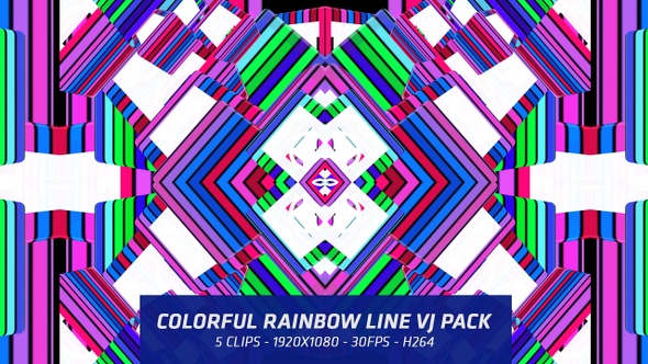 Colorful Rainbow Line Vj Pack