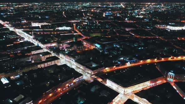 Aerial View To Nevsky Prospect, St Petersburg, Russia