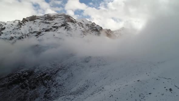 Foggy Snowy Mountains