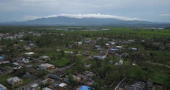 Drone shot of Hurricane Maria aftermath in Puerto rico.4K