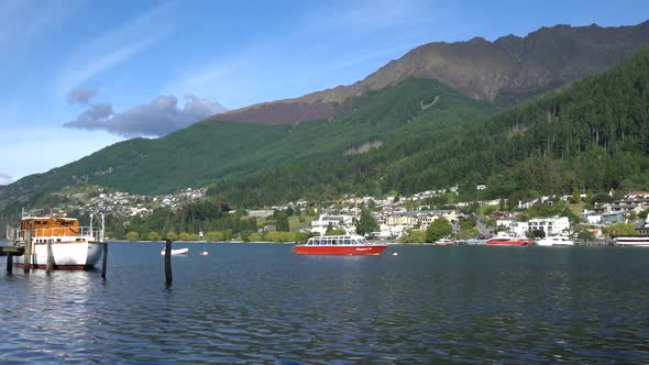 Queenstown, New Zealand from Lakefront Area of Lake Wakapitu