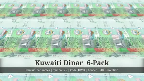 Kuwaiti Dinar | Kuwait Currency - 6 Pack | 4K Resolution | Looped