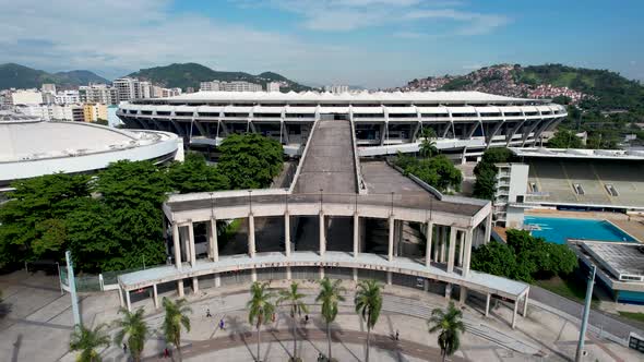 Cityscape of Rio de Janeiro Brazil. Stunning landscape of sports centre at city