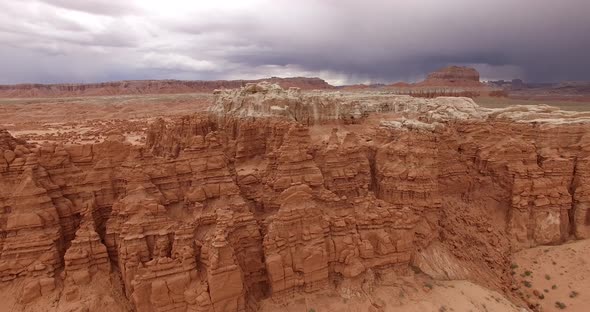 Aerial  View of the Thousands of Mushroom-shaped Sandstone Formations Standing