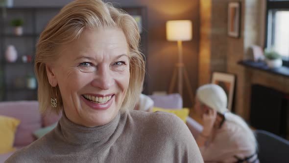 Close Up Portrait of Elegant Mature Woman