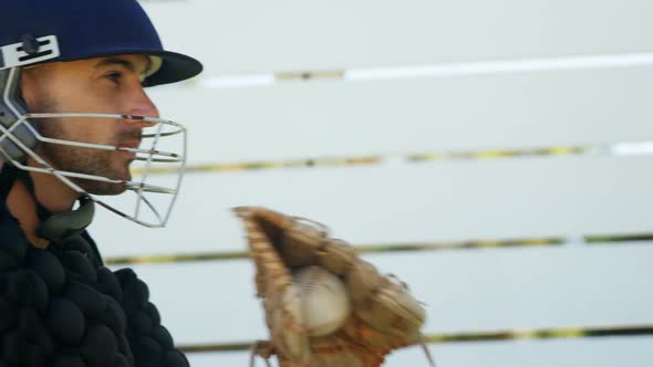 Baseball player during practice session