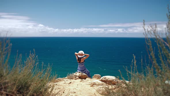 Woman Enjoys Her Tropical Beach Vacation