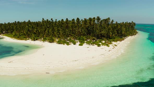 Tropical Island with Sandy Beach. Balabac, Palawan, Philippines