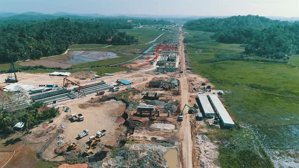 Flying Along A Highway Construction 2