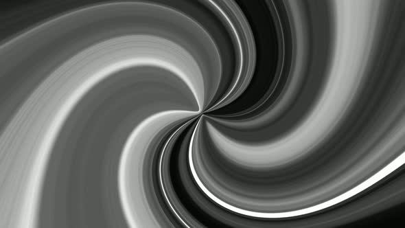 Black White Color Abstract Silky Spiral Twirl Motion Background