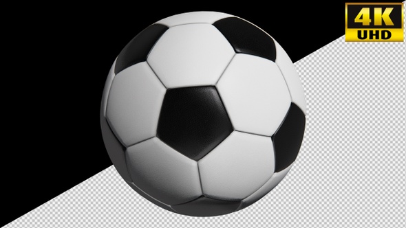 Football Soccer Ball On Alpha Channel Loops Pack V1