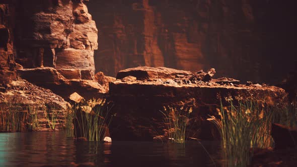 Colorado River Cuts Through Rock at Grand Canyon