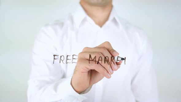 Free Market Businessman Writing on Glass