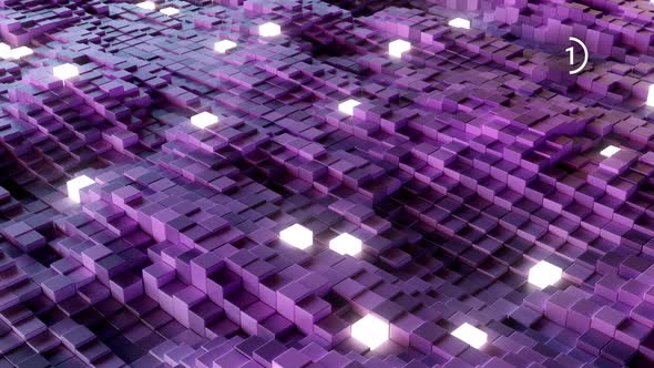 Purple And Neon Cubes VJ Loops