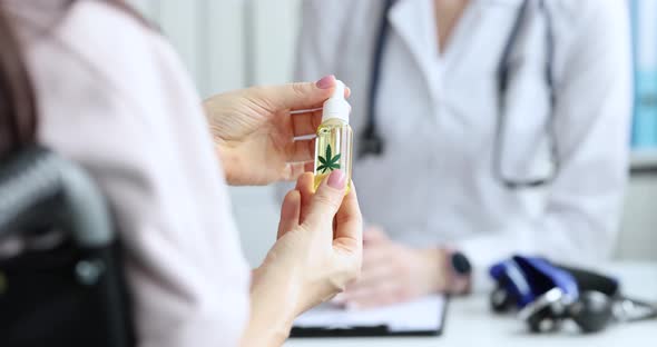 Doctor Prescribing Medicinal Cannabis Extracts to Patient