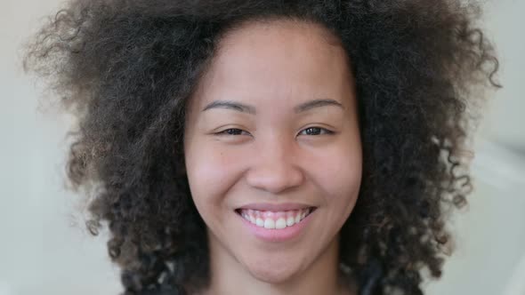 Close Up of African Woman Winking Eyes