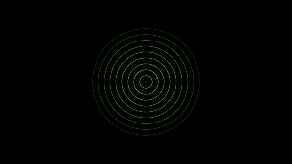 Green color radio wave signal animation