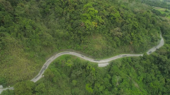 Mountain Road on the Island of Luzon, Philippines