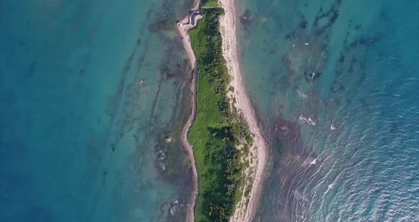 Top View Vertical Pan of the Cape of Rodon in Albania