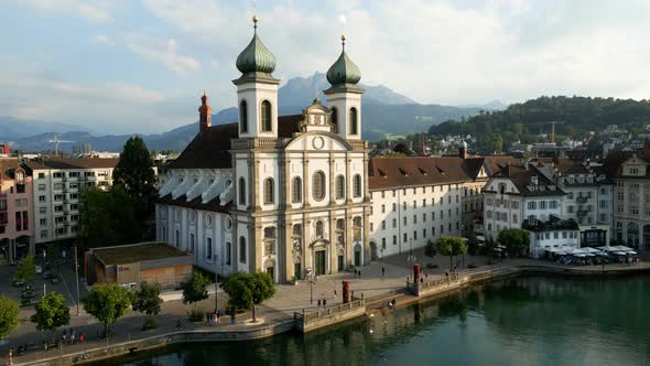 Jesuit Church St Francis in the City of Lucerne in Switzerland