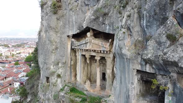 Historical Kings tombs in the cliff - Fethiye, Turkey. Very similar to Petra in Jordan.