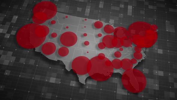 COVID19 Coronavirus Epidemic - USA Population Map 03 - HD