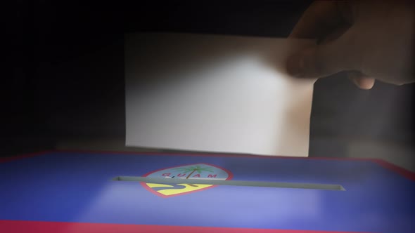 Digital Composite Hand Voting To National Flag OF Guam