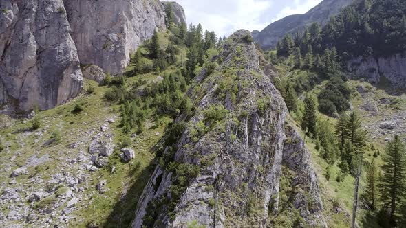 Pan Around of Rugged Rugova Mountains in the Balkans