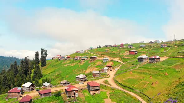 Mist Forms Over Village In Bakhmaro