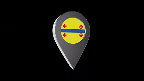 3d Animation Map Navigation Pointer With Flag Of Papayan (Colombia) With Alpha Channel - 2K