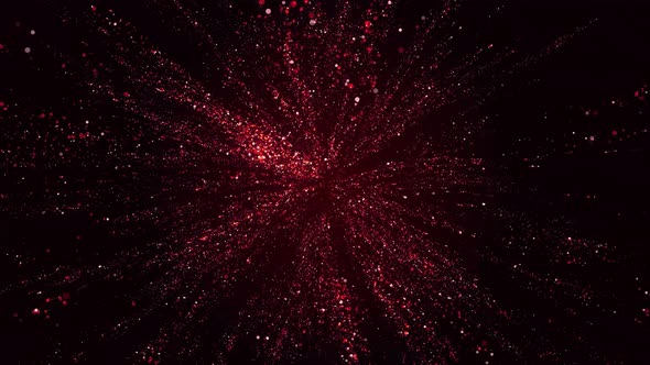 Glittering Red Particle Burst