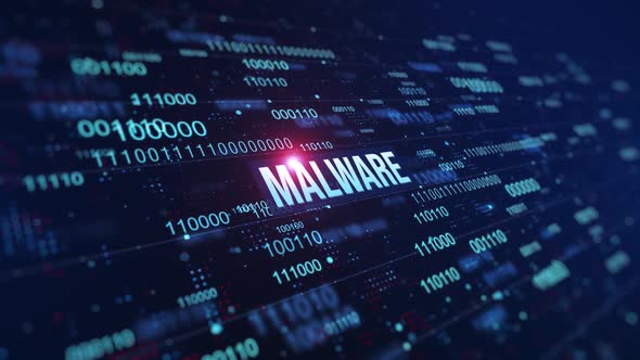 Malware Digital Binary Code Background