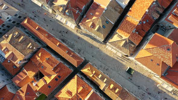 Dubrovnik, Croatia. Aerial view on old town. Vacation and adventure. Town and sea.