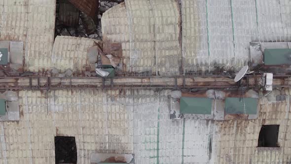 Vertical Video of a Building Destroyed By War in Ukraine