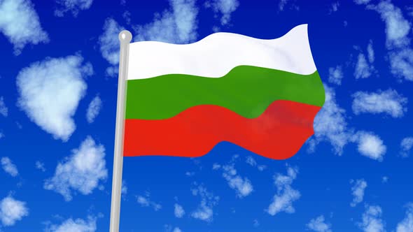 Bulgaria Flying National Flag In The Sky