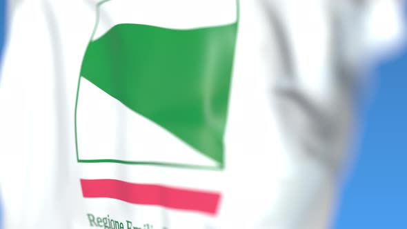 Waving Flag of Emilia-Romagna a Region of Italy