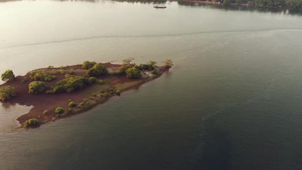 Aerial View of Chapora River and Siolim Bridge in Goa