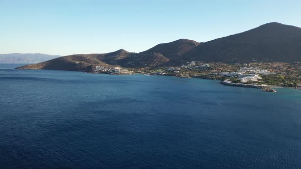 Aerial View of Elouda, Island Crete, Greece