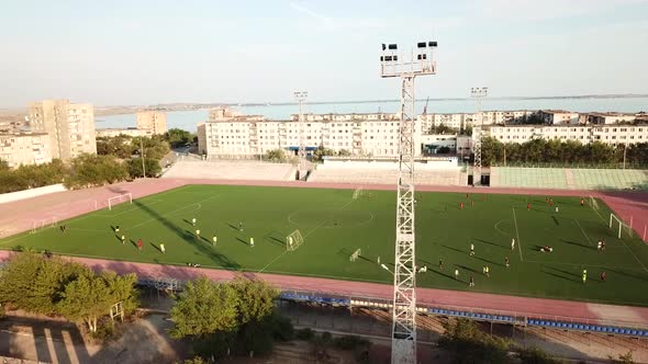 View of the Football Field From a Height