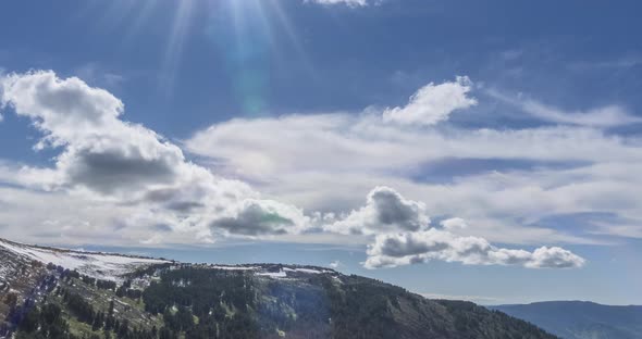 Time Lapse of Cloudscape Behind of the Mountains Top