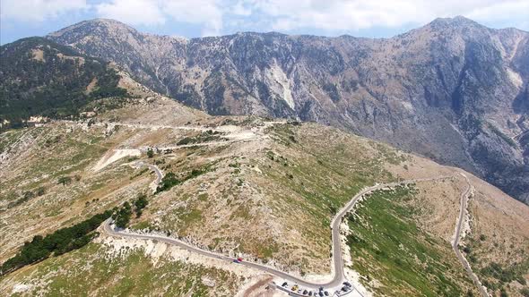 Road around mountain in Albania