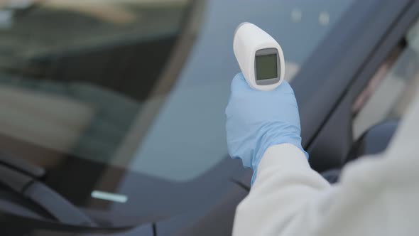 Measuring Drivers Temperature at Checkpoint to Avoid Coronavirus Infection