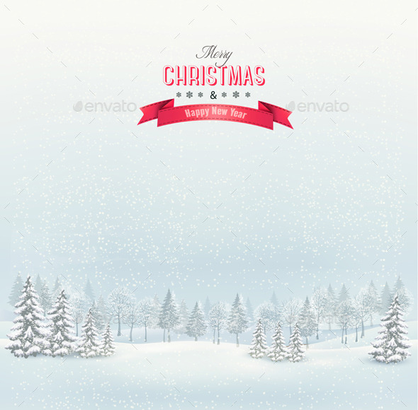 Christmas Winter Landscape Background