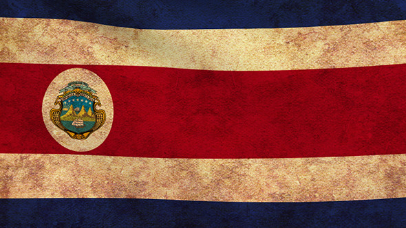 Costa Rica Flag 2 Pack – Grunge and Retro