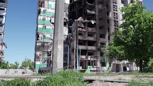 War in Ukraine  Destroyed Building in Borodyanka Bucha District