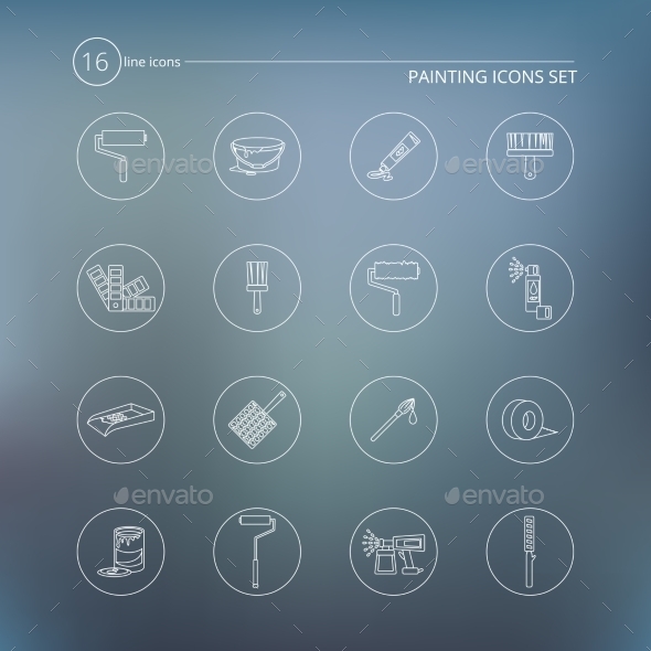 Painting Icons Outline